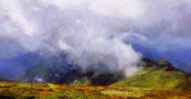 Dekorasyon için dağlar manzara resmi Modern tuval sanatı