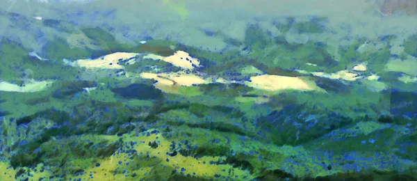 Pintura Paisagem Montanhas Para Decoração Arte Lona Moderna — Fotografia de Stock