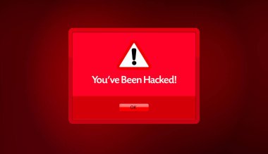 Sistem Arızası Uyarı Mesajlı Dijital Pencere. Kullanıcı Arayüzü Hacklendi