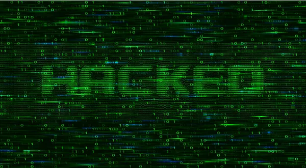 Abstract Tech Binary Code Green Background — Stock Vector