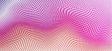 Soyut yarım ton dalgası benekli arka plan. Vektör modern optik pop sanat dokusu