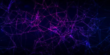 Çizgiler ve noktalarla soyut dijital arkaplan. Teknoloji bilimi arkaplanı