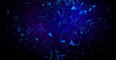 Çizgiler ve noktalarla soyut dijital arkaplan. Büyük veri görselleştirmesi. Teknoloji bilimi arkaplanı