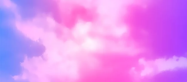 明るいピンクと紫の空のベクトル上の現実的な雲 — ストックベクタ
