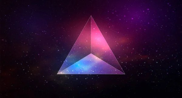三角形のコスモス背景ベクトルイラスト — ストックベクタ