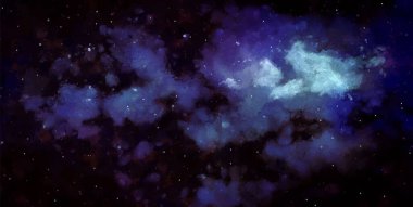 Vektör kozmik çizim. Güzel renkli bir arka plan. Suluboya Kozmos