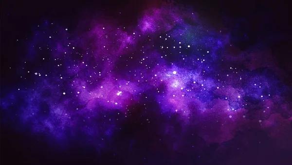 Illustrazione cosmica vettoriale. Bellissimo sfondo spazio colorato. Acquerello Cosmo — Vettoriale Stock