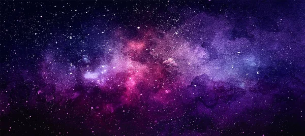 Ilustración cósmica vectorial. Hermoso espacio colorido fondo. Acuarela Cosmos — Vector de stock