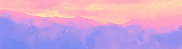 Dawn Mountains Realistic Landscape Sunrise — Image vectorielle