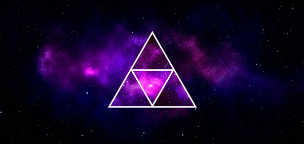 三角形のコスモス背景ベクトルイラスト — ストックベクタ