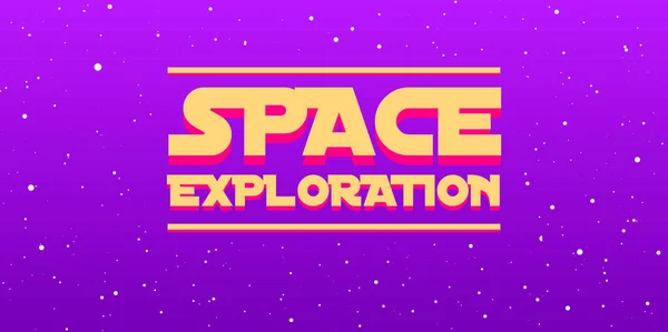 Exploración Espacial Letras Ilustración Vectorial — Vector de stock