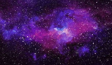 Vektör kozmik çizim. Güzel renkli bir arka plan. Suluboya