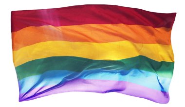 Gökkuşağı bayrağı, gay gururu ya da beyaza izole edilmiş LGBTQ sembolü