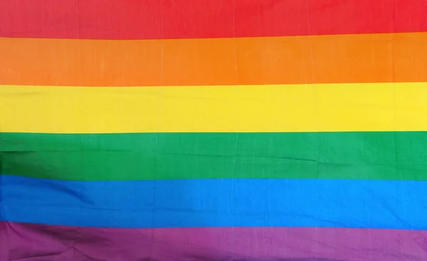 Tęczowa Flaga Lgbt Koncepcja Miesiąca Pychy Wolność Widok Góry — Zdjęcie stockowe