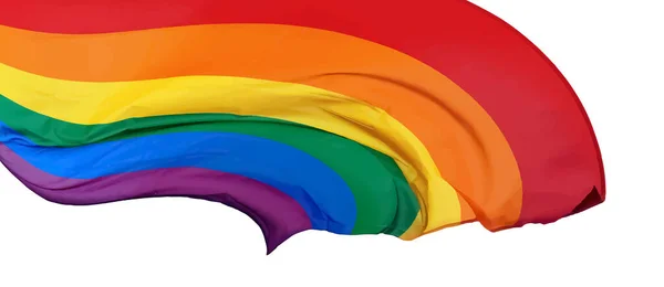 Lgbtの虹の旗を振る レズビアン バイセクシャル トランスジェンダー クィアの誇り — ストックベクタ