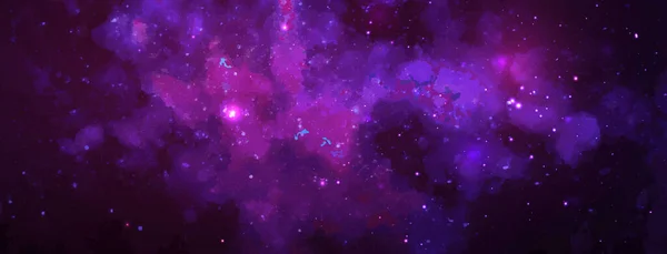 ベクトル宇宙イラスト 美しいカラフルな空間背景 水彩画 — ストックベクタ