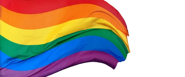 Bandiera Arcobaleno Orgoglio Gay Simbolo Lgbtq Isolato Sul Bianco — Foto Stock
