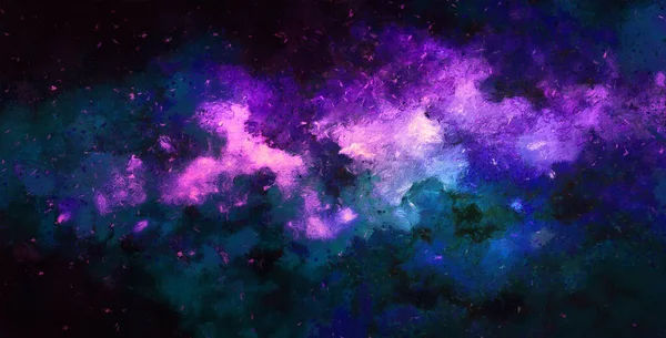 Kosmische Illustration Schöne Bunte Raum Hintergrund Aquarell — Stockfoto