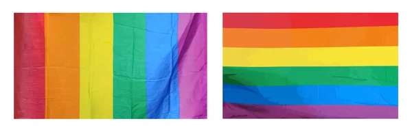 Bandeira Arco Íris Lgbt Conceito Mês Orgulho Liberdade — Vetor de Stock