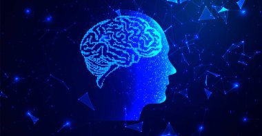 İnsan beyni görselleştirme. Gelecekçi Yapay Zeka kavramı
