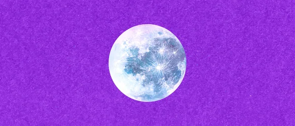 Пурпурная Акварельная Бумага Полнолунием — стоковый вектор