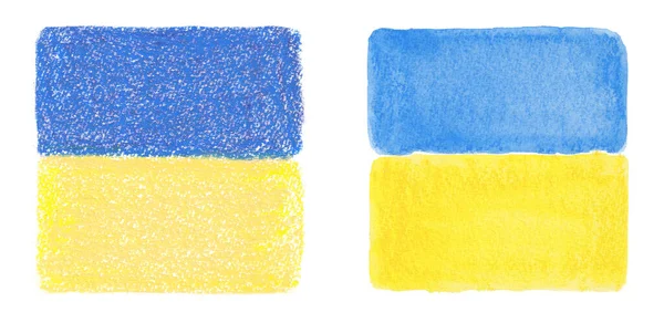 手描き水彩ウクライナの旗の背景 — ストック写真