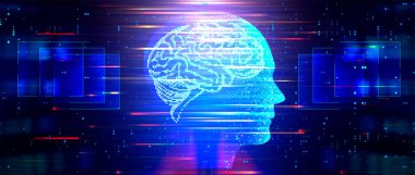 İnsan beyni görselleştirme. Gelecekçi Yapay Zeka kavramı