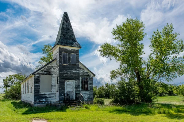 Een Verlaten Kerk Verwood Canada — Stockfoto