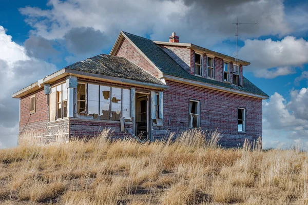 Stary Opuszczony Dom Preriach Saskatchewan — Zdjęcie stockowe