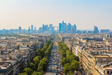 doğru la Défense merkezleri, Fransa paris şehir manzarası.