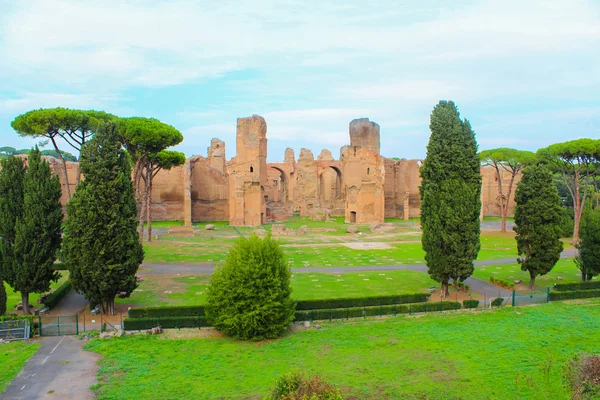 Roma, İtalya caracalla hamamları kalıntılarının bir görünüm
