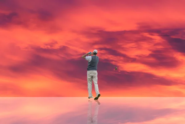 Golf-lejátszó az égen — Stock Fotó