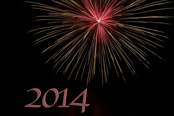 2014 and fireworks — Stock Photo, Image