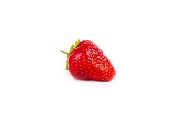 Κόκκινο Ζουμερό Φράουλα Μούρο Απομονωμένο Λευκό Φόντο — Φωτογραφία Αρχείου