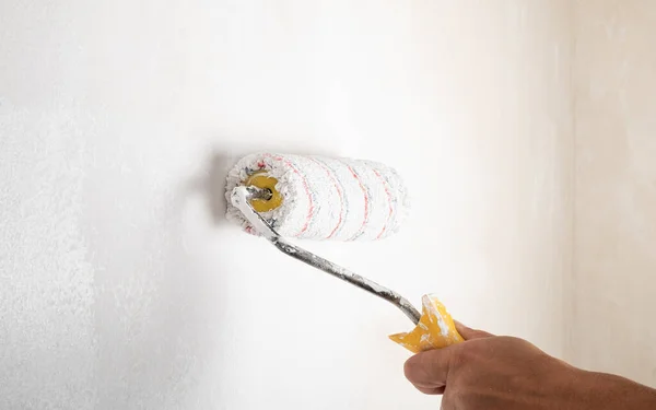 Paint Roller Painting Walls House Renovation Concept — Stok fotoğraf