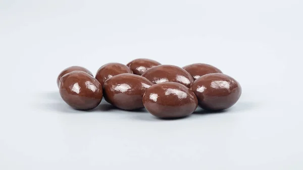 Chocolate Nuts Gray Background Chocolate Coated Peanuts — Foto Stock
