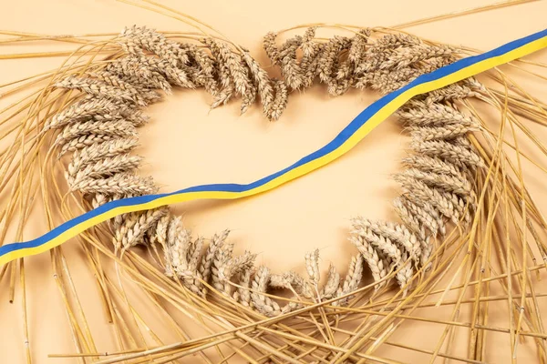 wheat heart from ukraine concept, stop grain crisis.