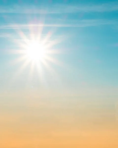 Summer Sun Yellow Blue Sky Vertical — Stock Photo, Image