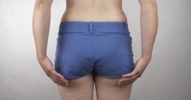 woman with cellulite buttocks. High quality 4k footage