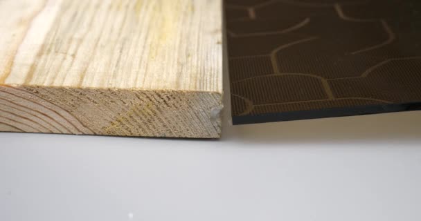 Silikonowe Klejenie Desek Drewnianych Szkła Figuralnego Drzwi Wysokiej Jakości Materiał — Wideo stockowe