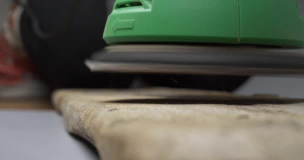 Polijstplaat Oppervlak Met Schuurpapier Close Hoge Kwaliteit Beeldmateriaal — Stockvideo