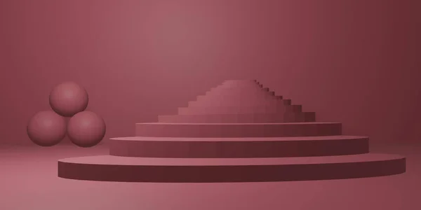 Schodiště Nahoru Koule Abstraktní Kompozice Vykreslení Romantická Nálada Nízkou Světle — Stock fotografie