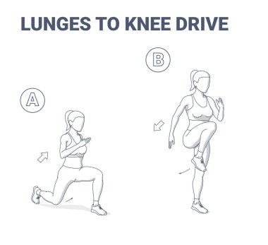 Knee Drive Kardiyo Tavşanı Ev Tatbikatı Kılavuzu 'na gidiyor. Diz kapaklarına ters hamleler.