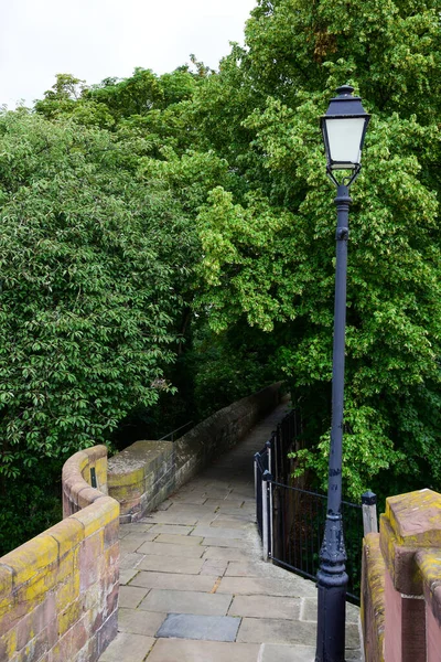 Footpath Which Follows Route Chester City Walls — 图库照片
