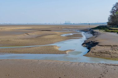 Flint foreshore on the River Dee at low tide