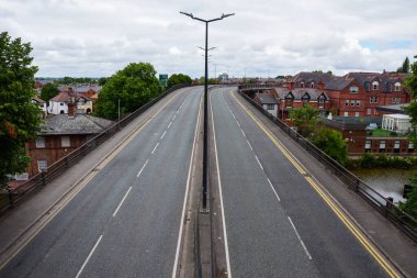 Chester, UK: Jul 3, 2022: St Martin's Way is a modern elevated flyover roadway which forms part of Chester Ring Road,