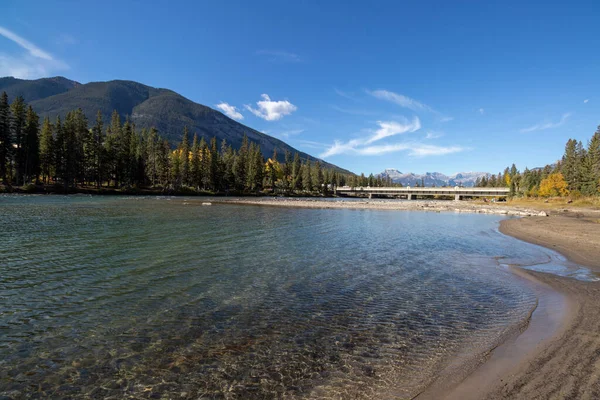 Brug Bow River Banff Alberta Een September Dag — Stockfoto