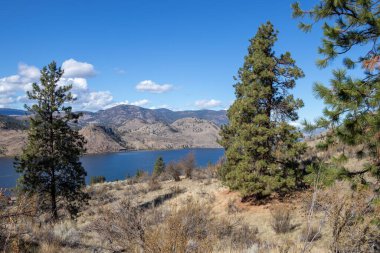 Kanada, British Columbia 'daki Okanagan Vadisi' ndeki Skaha Gölü manzarası