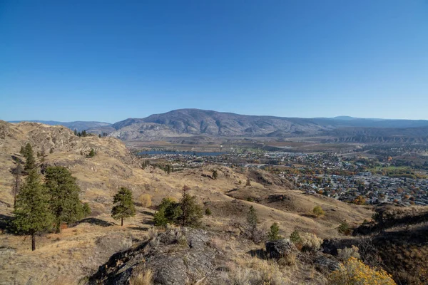 Vista Ciudad Desde Oliver Viewpoint Trail Columbia Británica Canadá — Foto de Stock