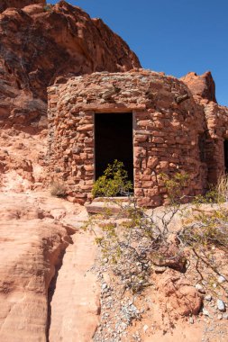 Historic cabin made from sandstone at Valley of Fire State Park in Nevada, United States